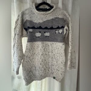 Glencroft Cream and Gray Sheep Sweater 100% wool